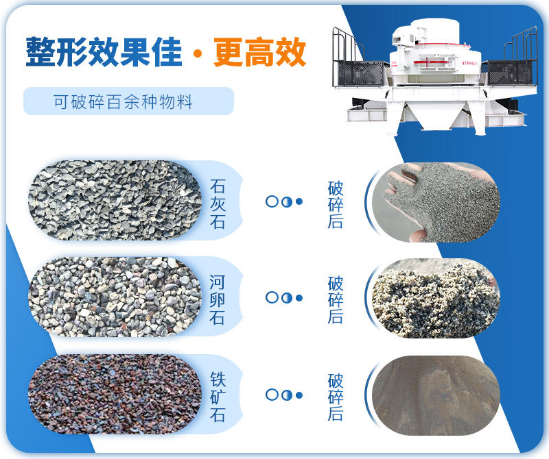 制砂機(jī)成品粒度多樣化，各種石料都不怕